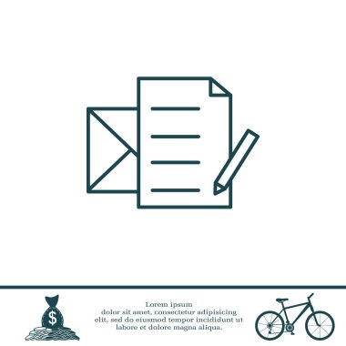 İleti düz simgesi yazmak