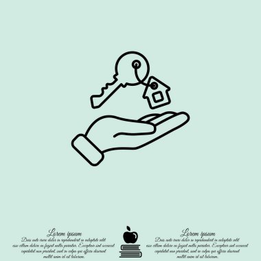 Elinde anahtar simgesi