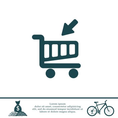 Alışveriş arabasının düz simgesi