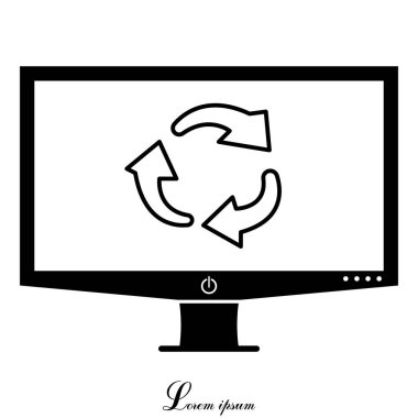 oklar düz ekran simgesini daire