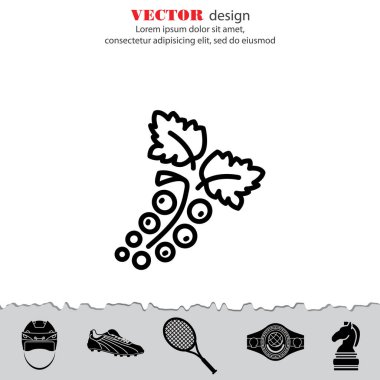 Kuş üzümü düz simgesi