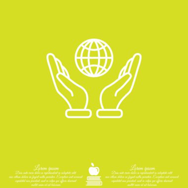 dünya eller düz simgesi