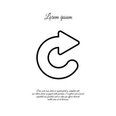 dairesel ok düz simgesi