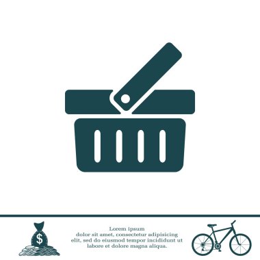 alışveriş sepeti düz simgesi