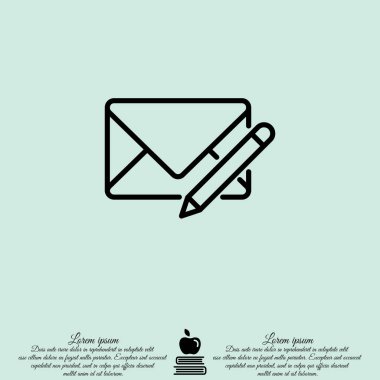 İleti düz simgesi yazmak