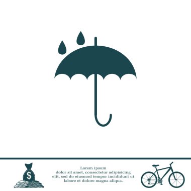 Şemsiye Düz Simgesi