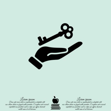 Elinde anahtar simgesi