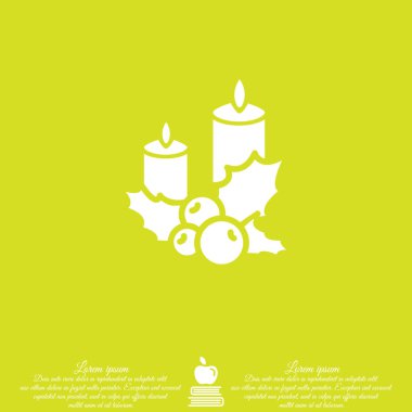 Noel mum ve holly berry simgesi