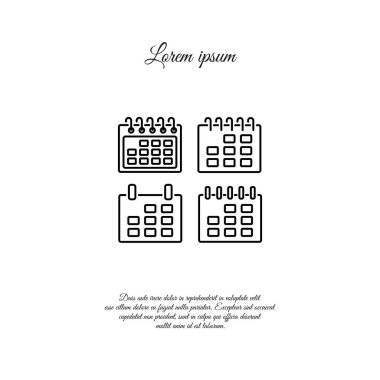 düz takvim simge kümesi