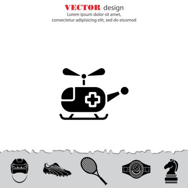 Helikopter düz simgesi