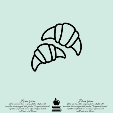 Kruvasan düz satırı simgesi