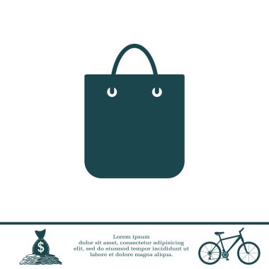 Alışveriş poşeti çizgisi simgesi