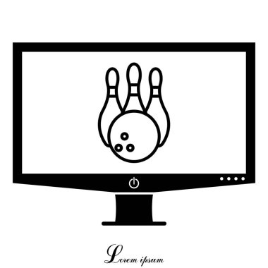 Bowling, top ve skittles simgesi