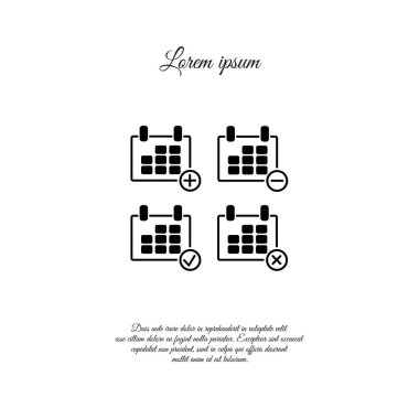 düz takvim simge kümesi