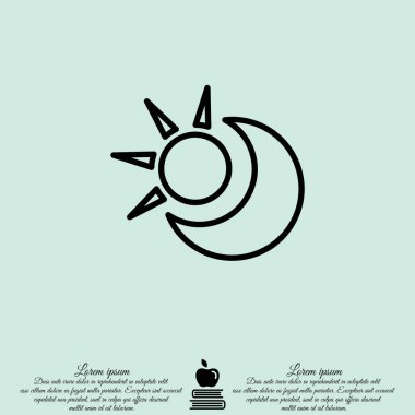 Web simgesi. Güneş ve ay