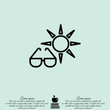 Güneş ve gözlük simgesi