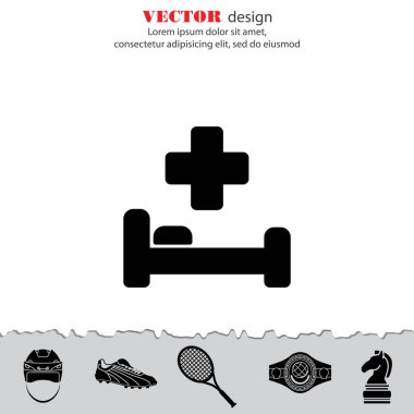 Hastane yatağında ve çapraz Web simgesi