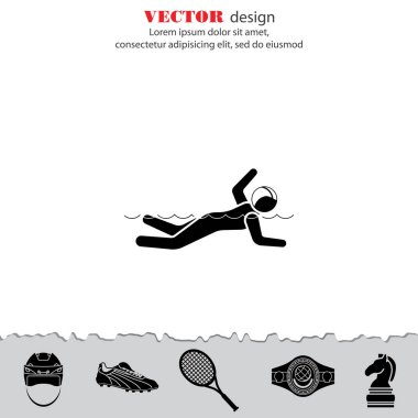 Yüzücü düz simgesi