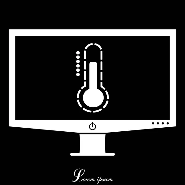 Icono web. Termómetro — Vector de stock