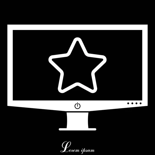 Gwiazda ikona płaski ekran — Wektor stockowy