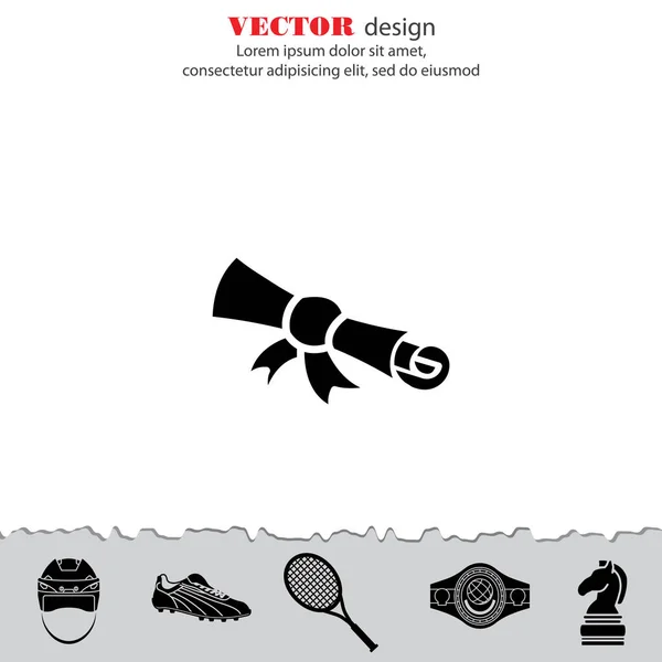 Diploma icono plano — Vector de stock