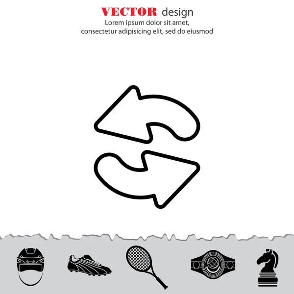 Flechas circulares icono plano — Vector de stock