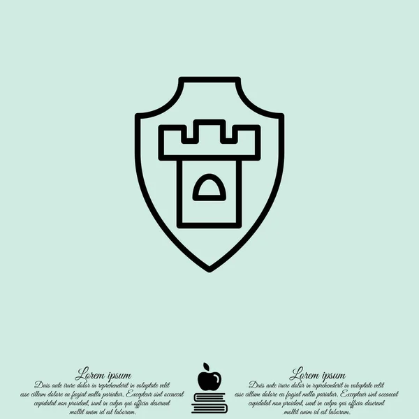 Icône de ligne Web Shield — Image vectorielle