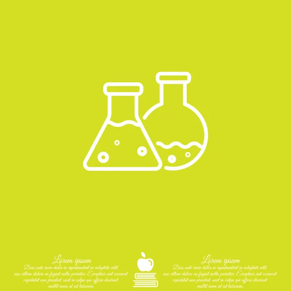 Icono de frascos de laboratorio — Vector de stock