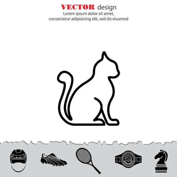 Silueta del icono del gato — Vector de stock