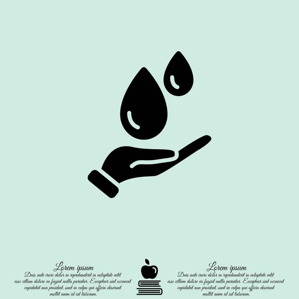 Gouttes d'eau dans les mains — Image vectorielle