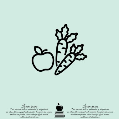 Elma ve havuç simgesi.