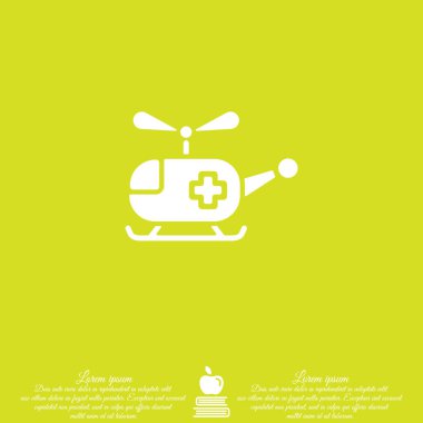 Helikopter düz simgesi