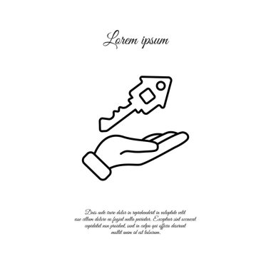 Elinde anahtar simgesi