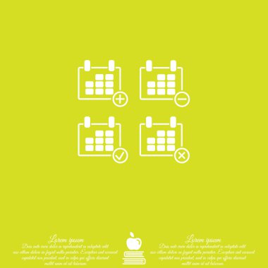 düz takvim simge kümesi