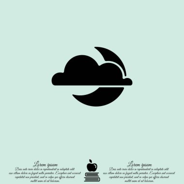 bulut ve ay hava simgesi