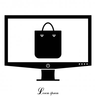 Alışveriş poşeti çizgisi simgesi