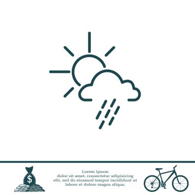 Güneş bulut ile yağmur arkasında