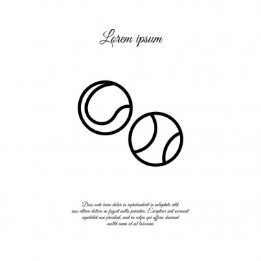 Tenis topları düz simgesi 