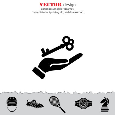 Elinde anahtar simgesi