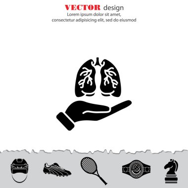 Akciğerlerde el simgesi.