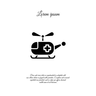 Helikopter düz simgesi