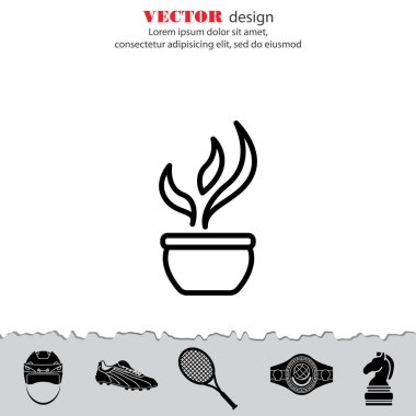 Pot çizgisi simgesinde çiçek