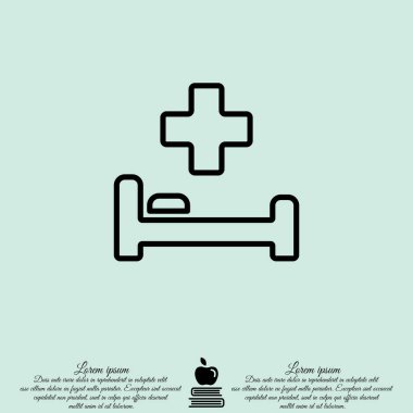 Hastane yatağında ve çapraz Web simgesi