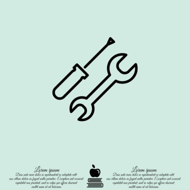 İngiliz anahtarı ve tornavida satırı simgesi