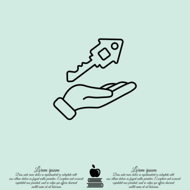 Elinde anahtar simgesi