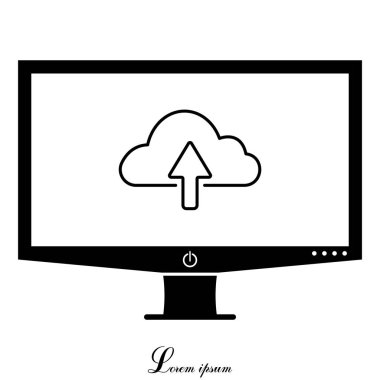 Web satırı simgesi. Bulut upload
