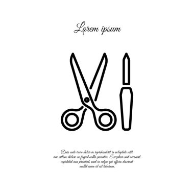 Makas ve tırnak törpüsü satırı simgesi