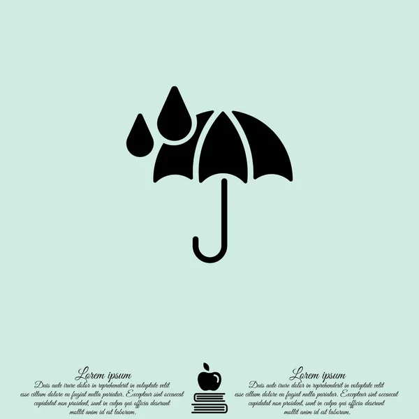Umbrella and rain sign — Stock Vector