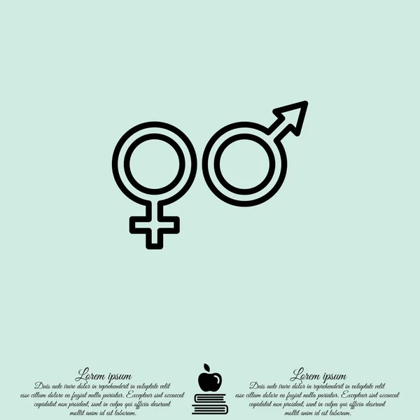 Ikonę linii web symbole płci — Wektor stockowy