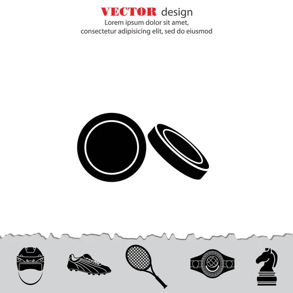 Icono de disco de hockey — Vector de stock